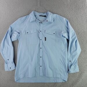 Truewerk LS Cloud Shirt Mens XL Light Blue Technical Workwear Snap Front